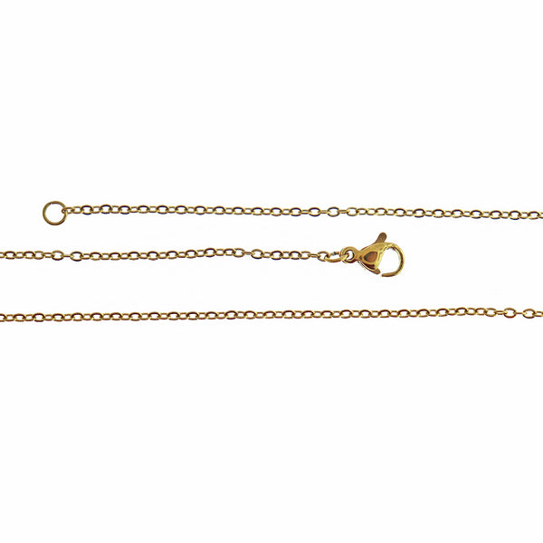 Gold Stainless Steel Cable Chain Necklace 20" - 2mm - 1 Necklace - N441