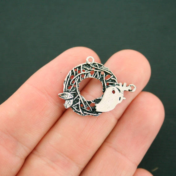 VENTE 6 breloques de ton argent antique de connecteur de nid d'oiseau - SC4443