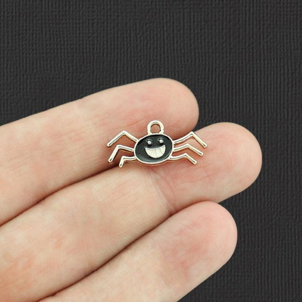 5 Happy Spider Gold Tone Enamel Charms - E1063