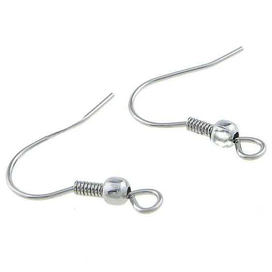 Boucles d'Oreilles Acier Inoxydable - Crochets Style Français - 22mm x 20mm - 100 Pièces 50 Paires - Z049