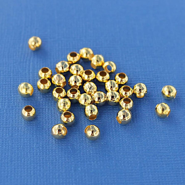 Perles Intercalaires Rondes 5mm - Doré - 300 Perles - GC1299