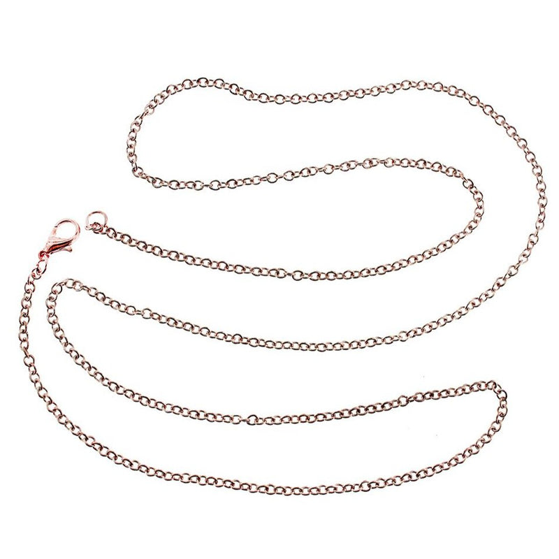 Collier Chaîne Câble Or Rose 30" - 3mm - 12 Colliers - N598