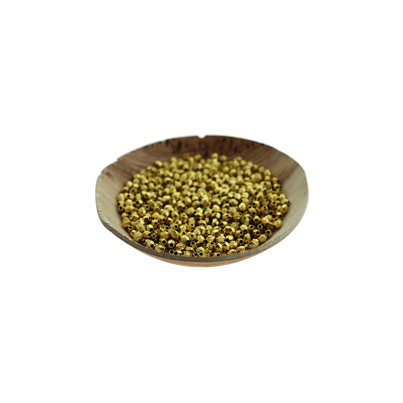 Perles d'espacement à facettes 3,5 mm x 3,5 mm - ton or - 50 perles - GC865
