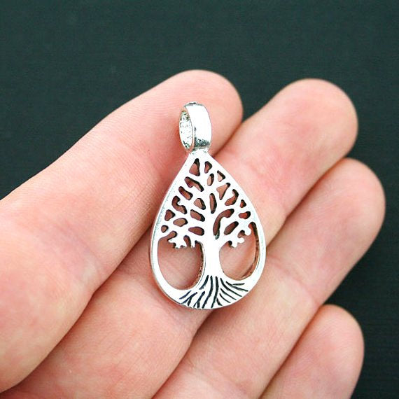 BULK 20 Tree of Life Antique Silver Tone Charms - SC4385