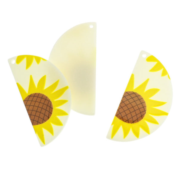 2 Sunflower Acrylic Charms - K103