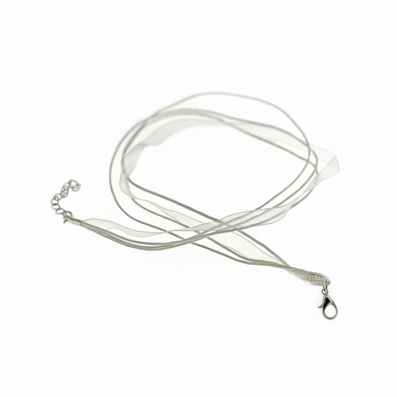 Organza Ribbon Necklace - 17" Plus Extender - 6mm - Choose Your Color!