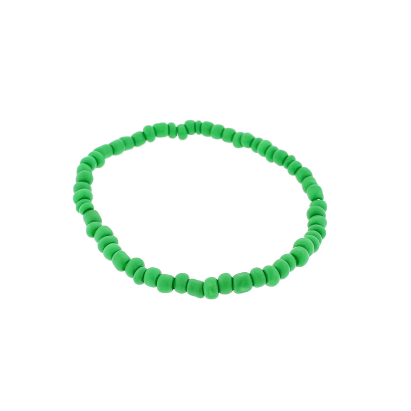 Seed Glass Bead Bracelet - 65mm - Lime Green - 1 Bracelet - BB250