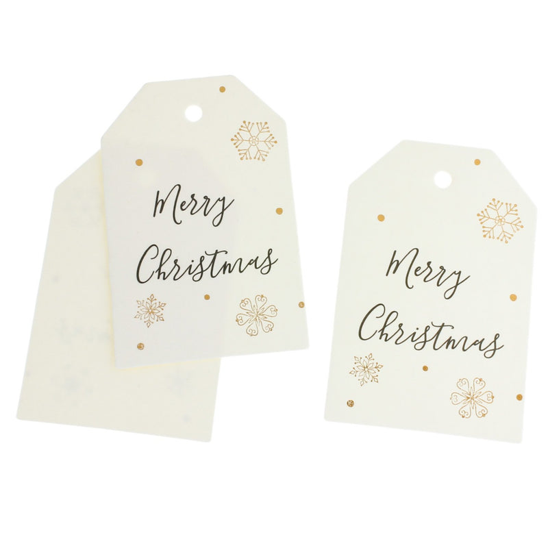 25 étiquettes en papier flocon de neige Joyeux Noël - TL187