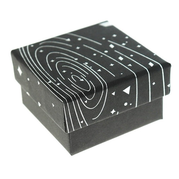 Boîte à Bijoux Galaxie - Noir et Argent - 5cm x 5cm - 1 Pièce - TL245
