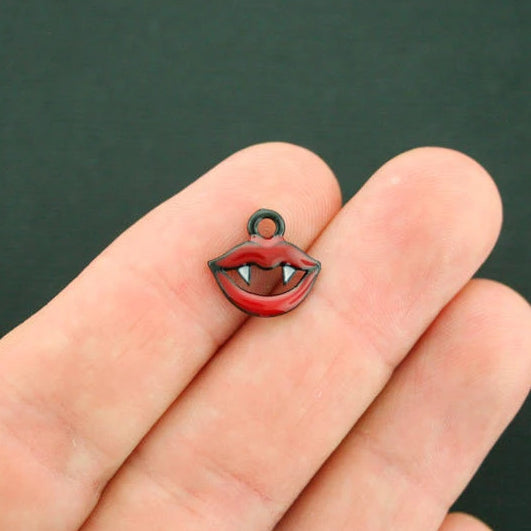 6 Vampire Enamel Charms - E398