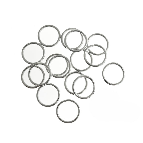 Anneaux argentés 20 mm x 2 mm - Calibre 12 ouvert - 50 anneaux - J095
