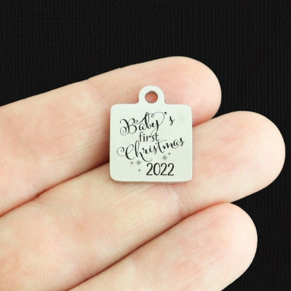 Baby's First Christmas 2022 Stainless Steel Charms - BFS013-6382