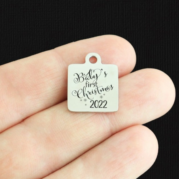 Baby's First Christmas 2022 Stainless Steel Charms - BFS013-6382