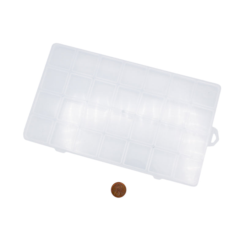 Boîte de rangement en plastique transparent - 25 compartiments - TL135