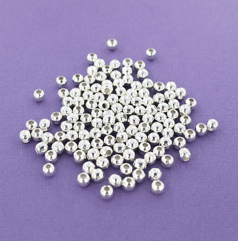 Round Spacer Beads 5mm - Silver Tone - 50 Beads - SC4530