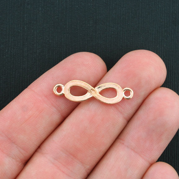 5 Infinity Connector Rose Gold Tone Charms - GC341