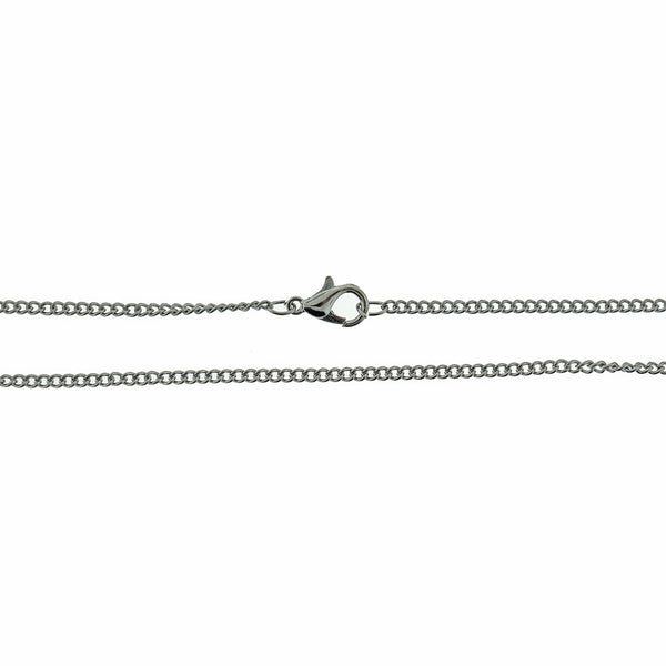 Collier chaîne gourmette argenté 24,5"- 1,5 mm - 10 colliers - N613