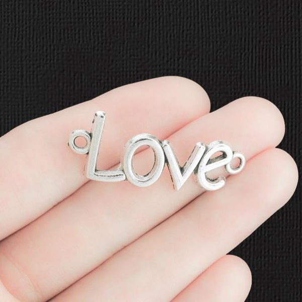 6 Love Connector Antique Silver Tone Charm - SC2130