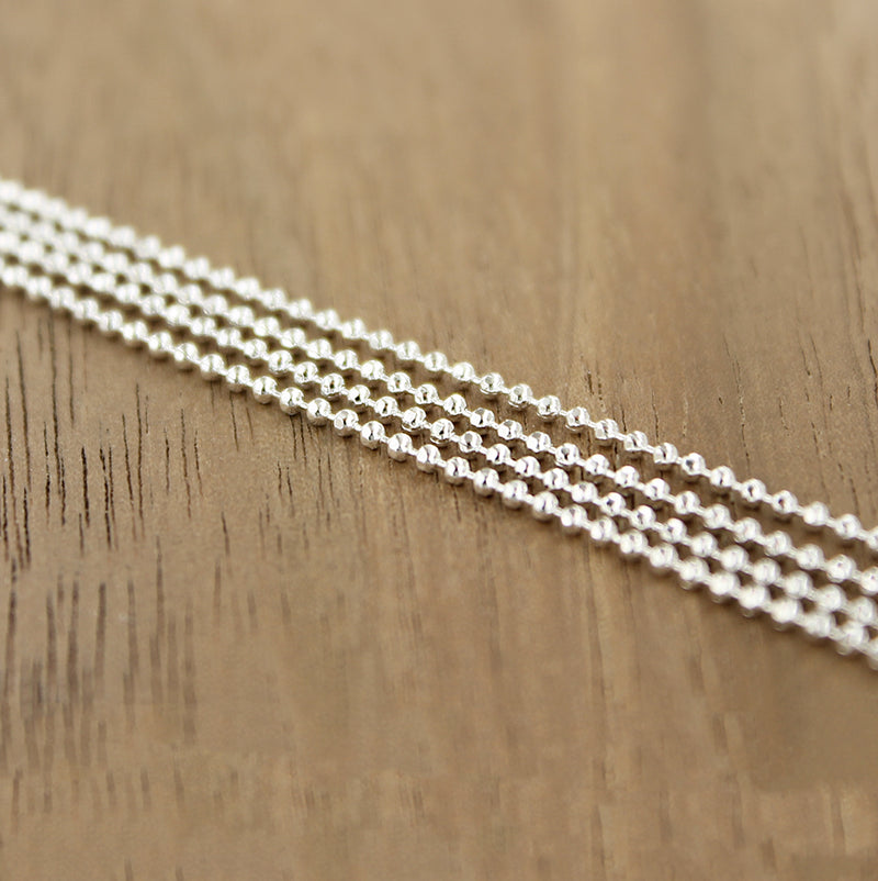 Silver Tone Ball Chain Necklace 20" - 1.2mm - 1 Necklace - N481