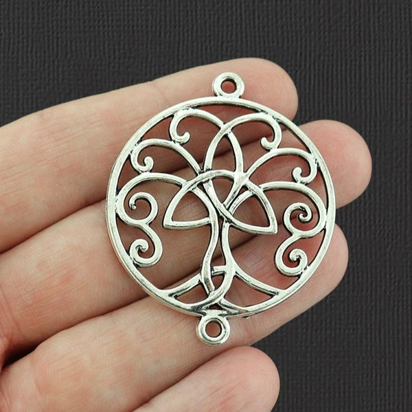 2 Celtic Tree of Life Connector Antique Silver Tone Charms 2 Sided - SC6049