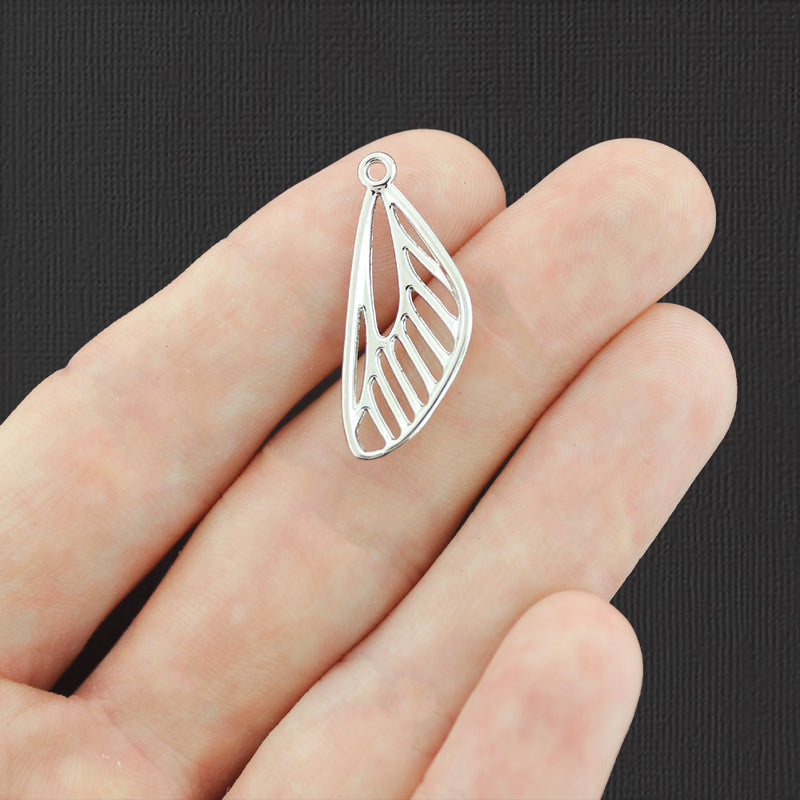 4 Fairy Wing Silver Tone Charms - SC6801