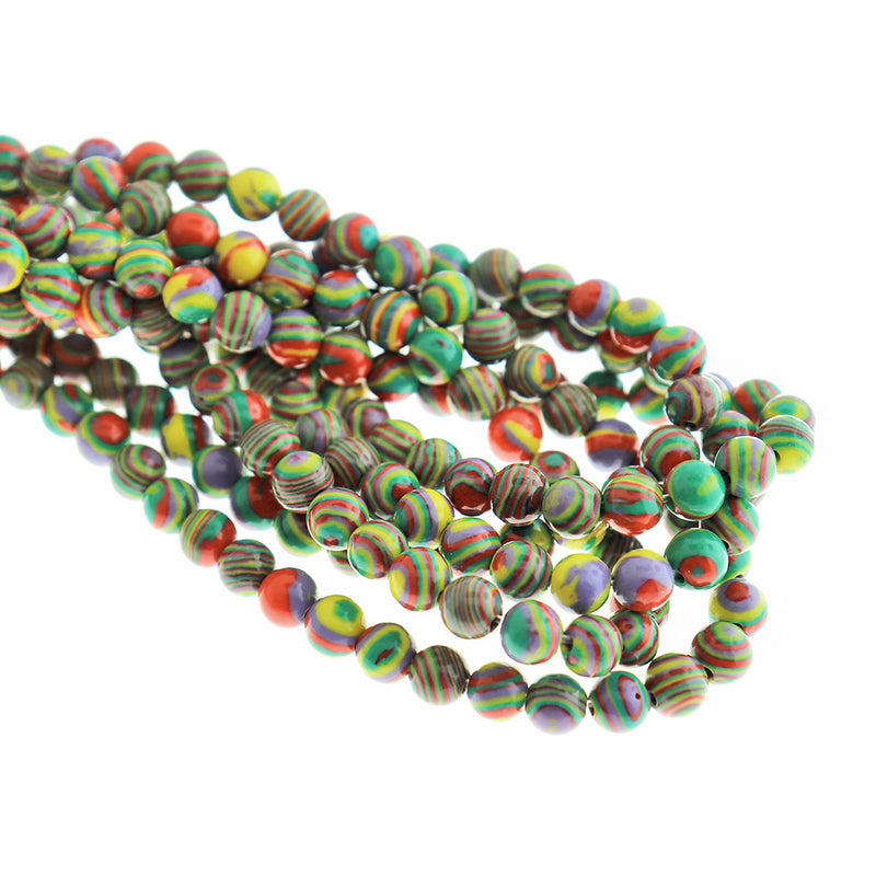 Round Synthetic Malachite Beads - 1 Strand - Choose Your Size!