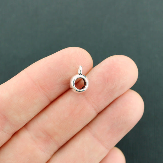 Bail Beads 11mm x 8mm - Antique Silver Tone - 15 Beads - SC1890