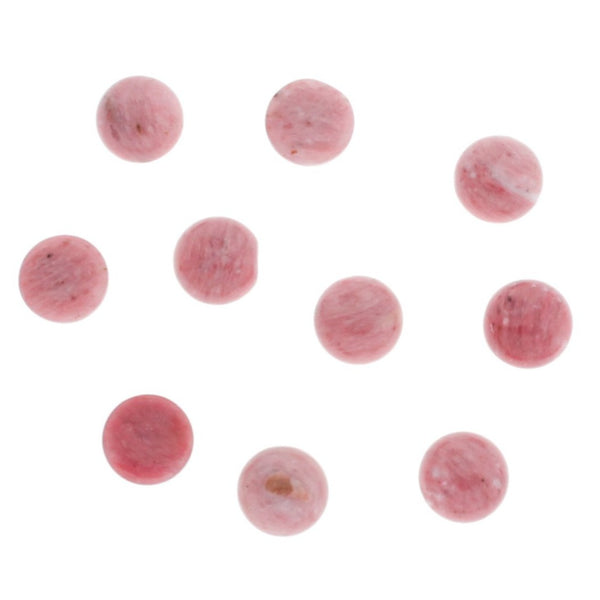 Cabochons en pierre gemme de rhodochrosite naturelle 8 mm - 4 pièces - CBD028