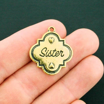 6 Sister Antique Gold Tone Charms - GC940