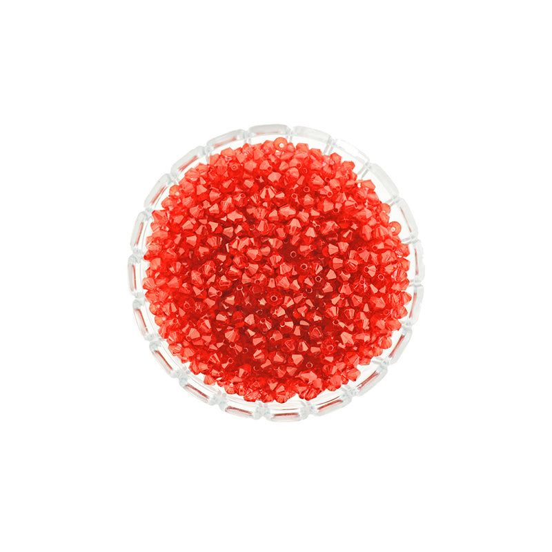 Perles Acryliques Facettes 6mm - Rouge Poli - 50 Perles - BD2208