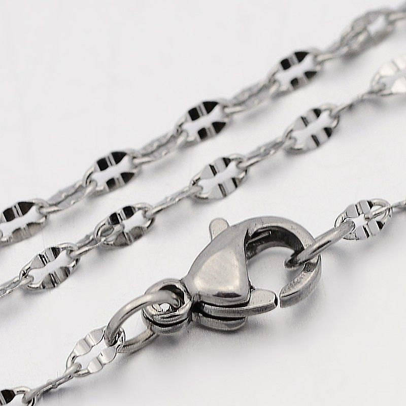 Stainless Steel Cable Chain Necklace 18" - 3mm - 5 Necklaces - N119