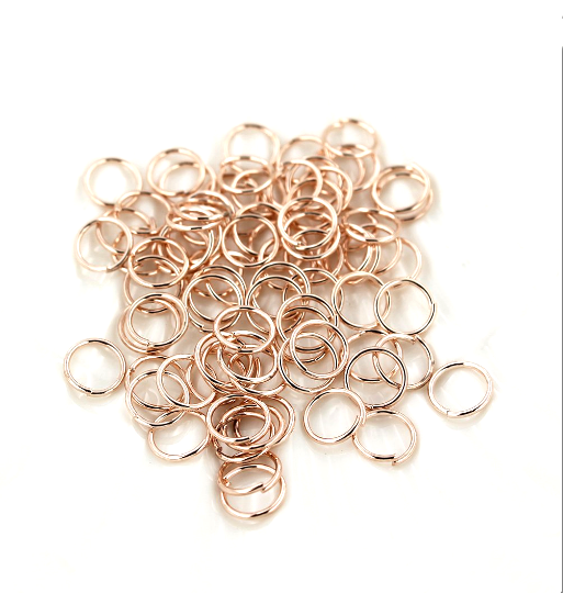 Rose Gold Tone Jump Rings 8mm x 0.8mm - Open 20 Gauge - 300 Rings - J107