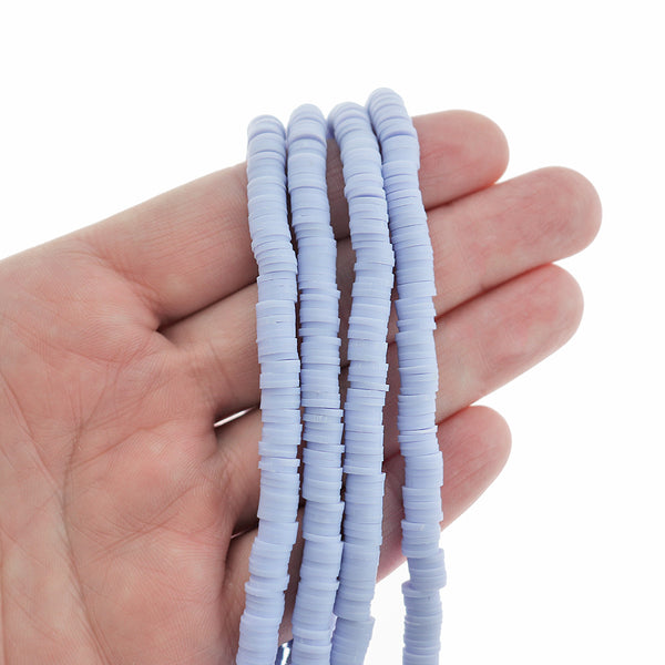 Heishi Polymer Clay Beads 6mm x 1mm - Lavender - 1 Strand 320 Beads - BD2641