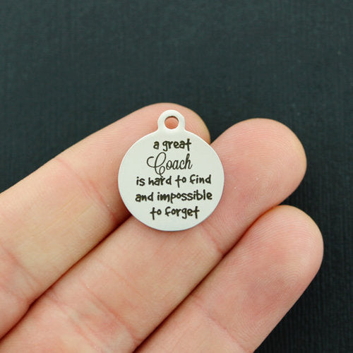 A great coach Stainless Steel Charms - is hard to find and impossible to forget - BFS001-4471