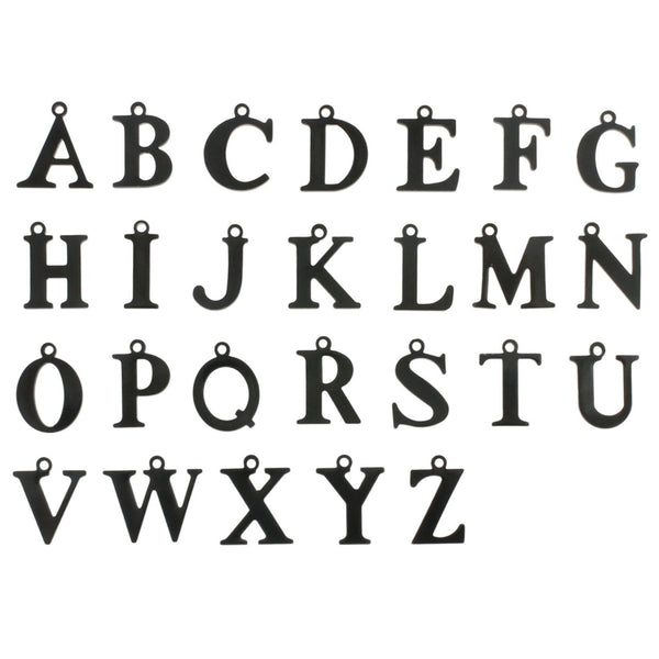 5 lettres de l'alphabet en acier inoxydable noir - Choisissez votre lettre - ALPHA4000 - IND
