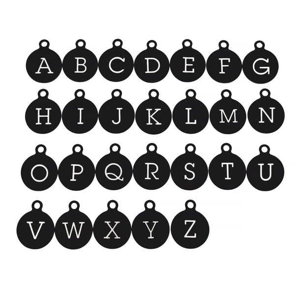 Black Stainless Steel Letter Charms - Choose Your Initial & Quantity - Uppercase Alphabet - Smaller Size - ALPHA2600BFSBK-IND