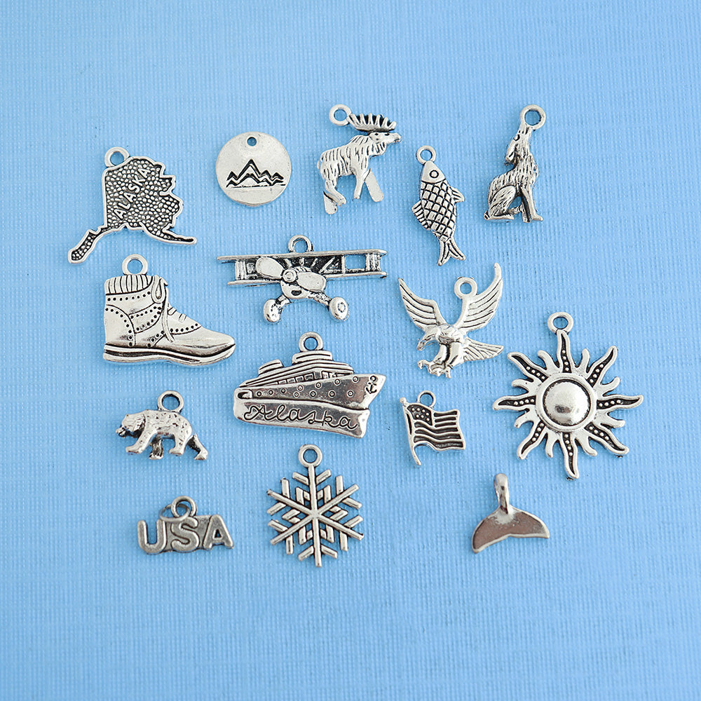 Alaska Charm Collection Ton argent antique 15 breloques - COL339
