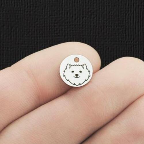 American Eskimo Stainless Steel 10mm Round Charms - BFS005-5966