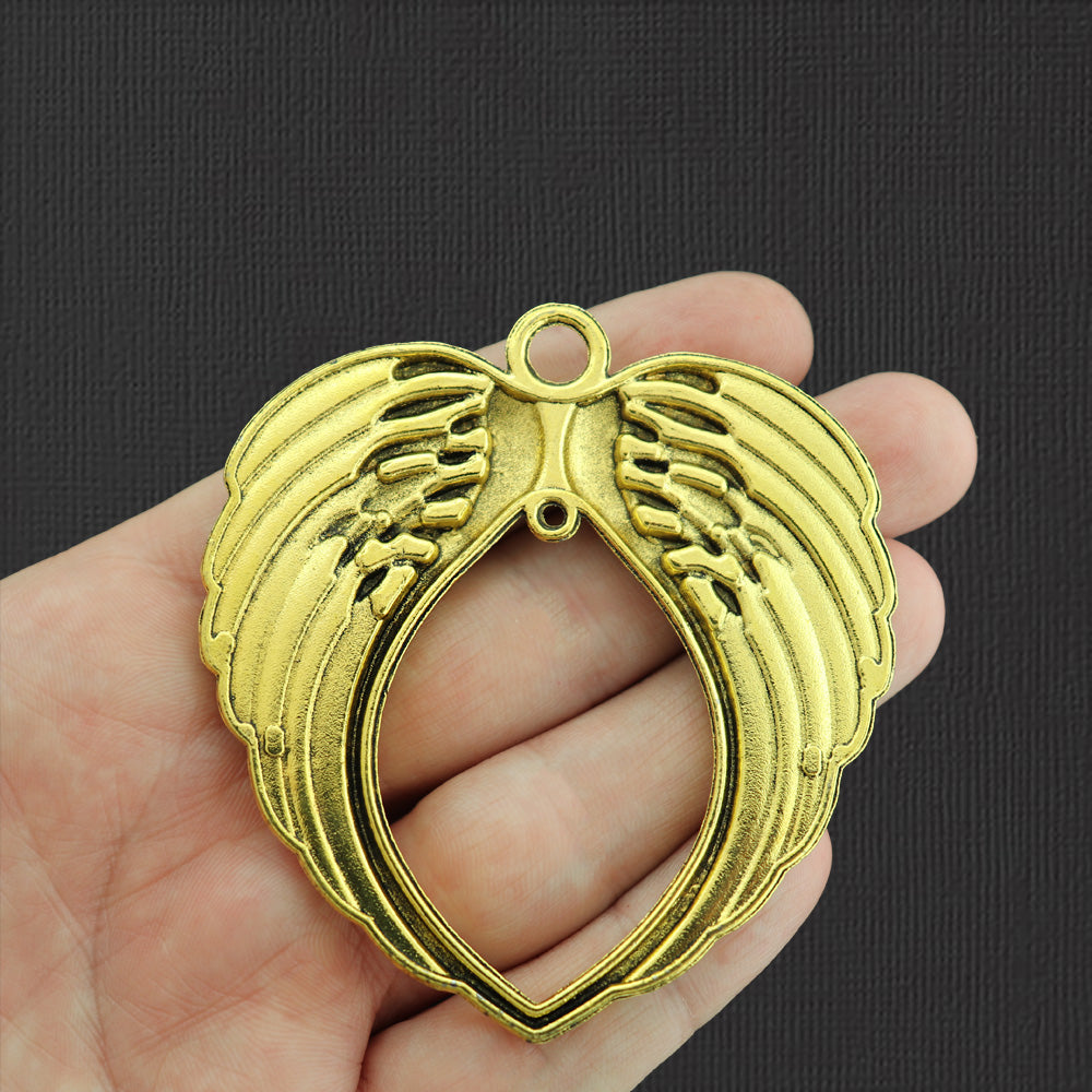 Angel Wings Antique Gold Tone Charm - GC414