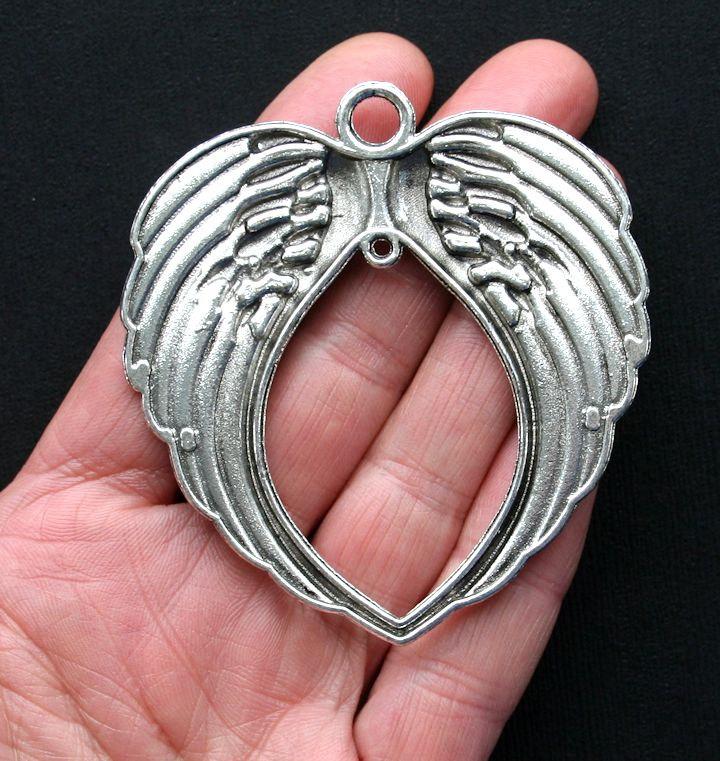 Angel Wings Antique Silver Tone Charm - SC2964