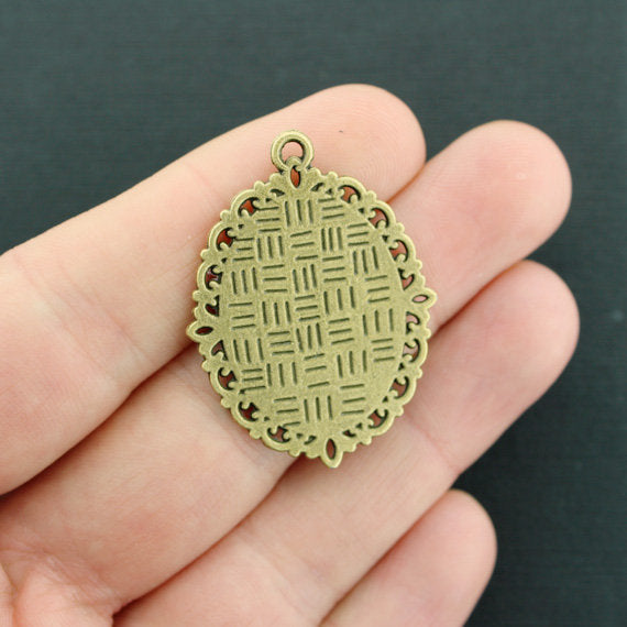 Antique Bronze Tone Cabochon Settings - 25mm x 18mm Tray - 4 Pieces - BC044