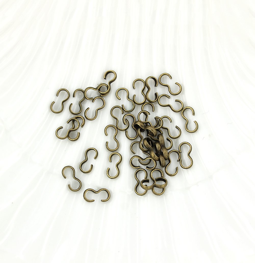 Antique Bronze Tone Crimp Connector Cord Ends - 9mm x 4mm - 100 Pieces - Z828