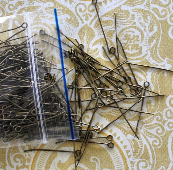 Antique Bronze Tone Eye Pins - 30mm - 300 Pieces - PIN17