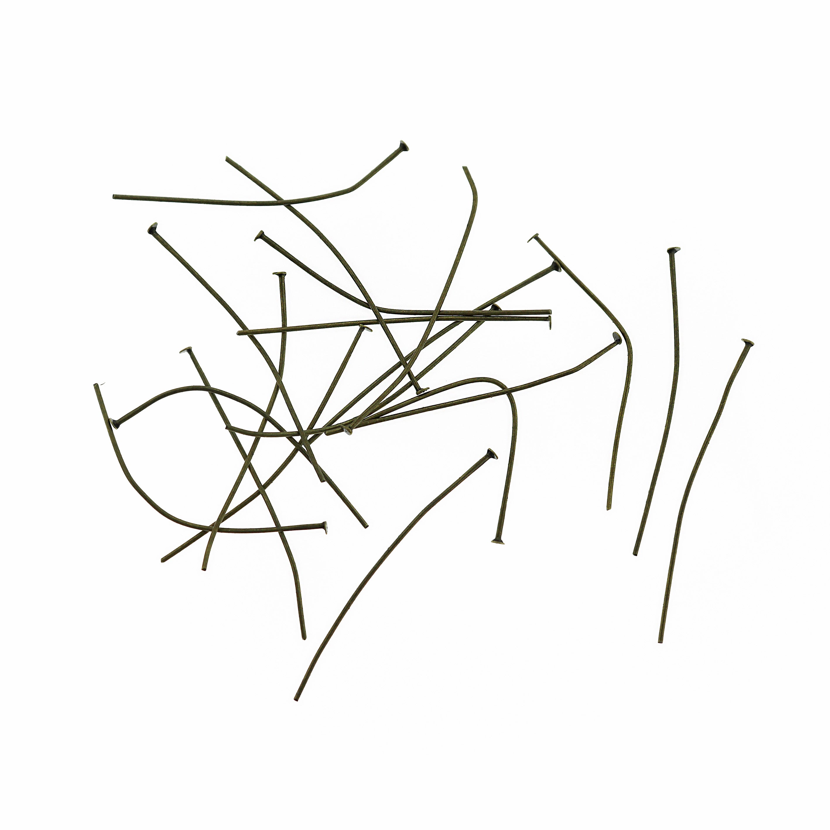 Antique Bronze Tone Flat Head Pins - 50mm - 300 Pieces - PIN16