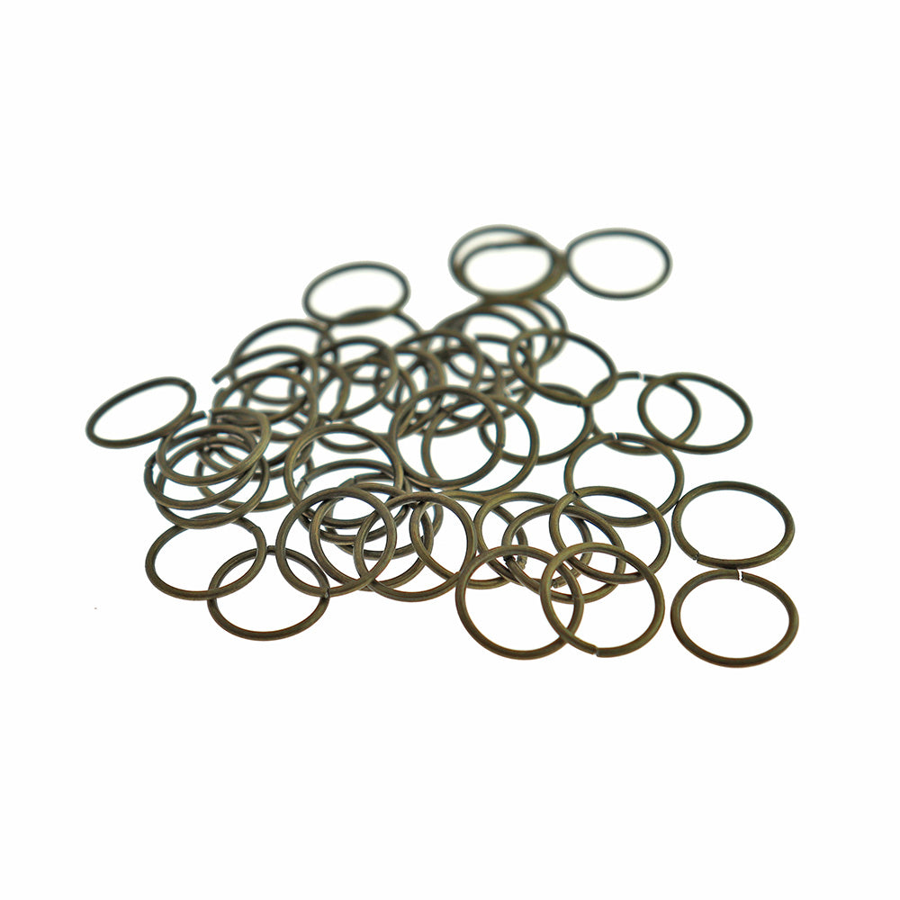 Antique Bronze Tone Jump Rings 12mm x 1mm - Open 18 Gauge - 200 Rings - J046