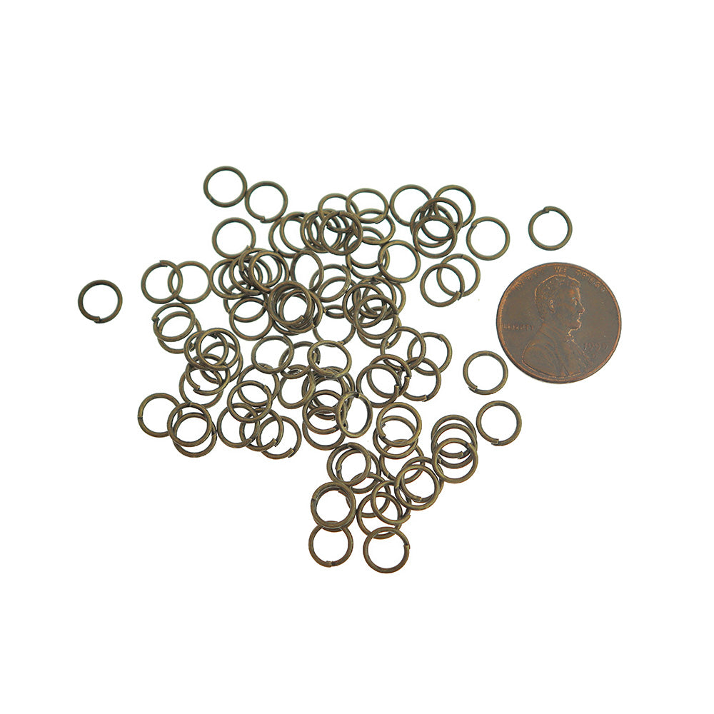 Anneaux de jonction bronze antique 7mm x 0,8mm - Ouverts calibre 19 - 250 anneaux - J014