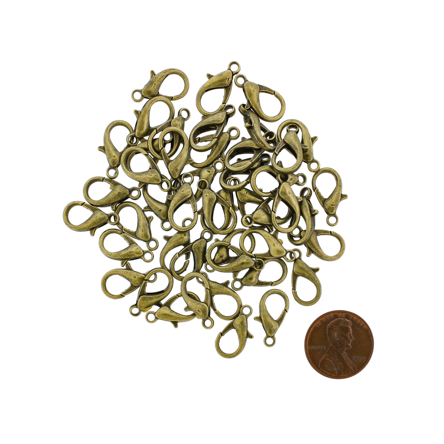 Antique Bronze Tone Lobster Clasps 16mm x 8mm - 15 Clasps - FF313