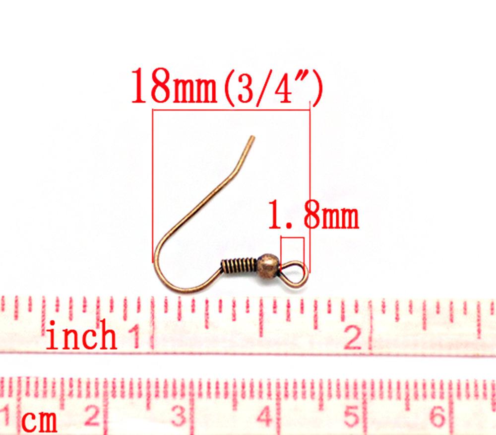Antique Copper Tone Earrings - French Style Hooks - 17mm x 14mm - 300 Pieces 150 Pairs - Z051