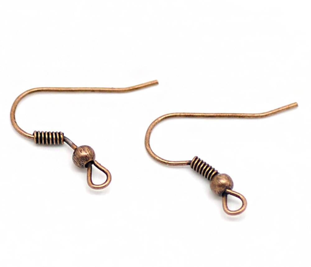 Antique Copper Tone Earrings - French Style Hooks - 17mm x 14mm - 300 Pieces 150 Pairs - Z051