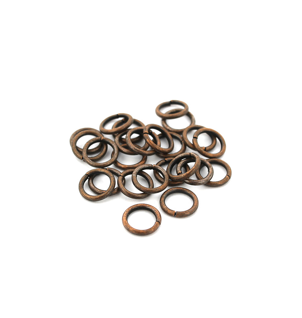 Antique Copper Tone Jump Rings 10mm x 1.5mm - Open 15 Gauge - 200 Rings - J183